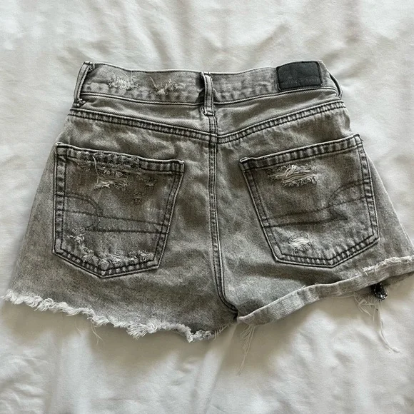 American Eagle Outfitters Ripped Gray Jean Shorts - Picture 2 of 5